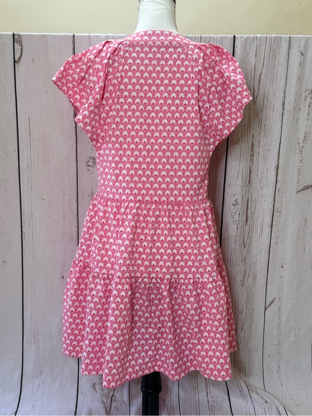 Vineyard Vines Pink Printed V-Neck Tiered Dress - Picture 5 of 7
